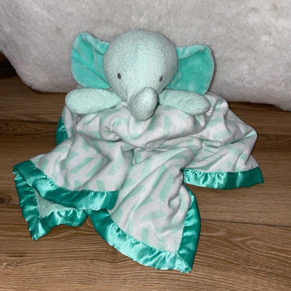 cloud island Other - Cloud Island Green Chevron Elephant Lovey Security Blanket 29” Large